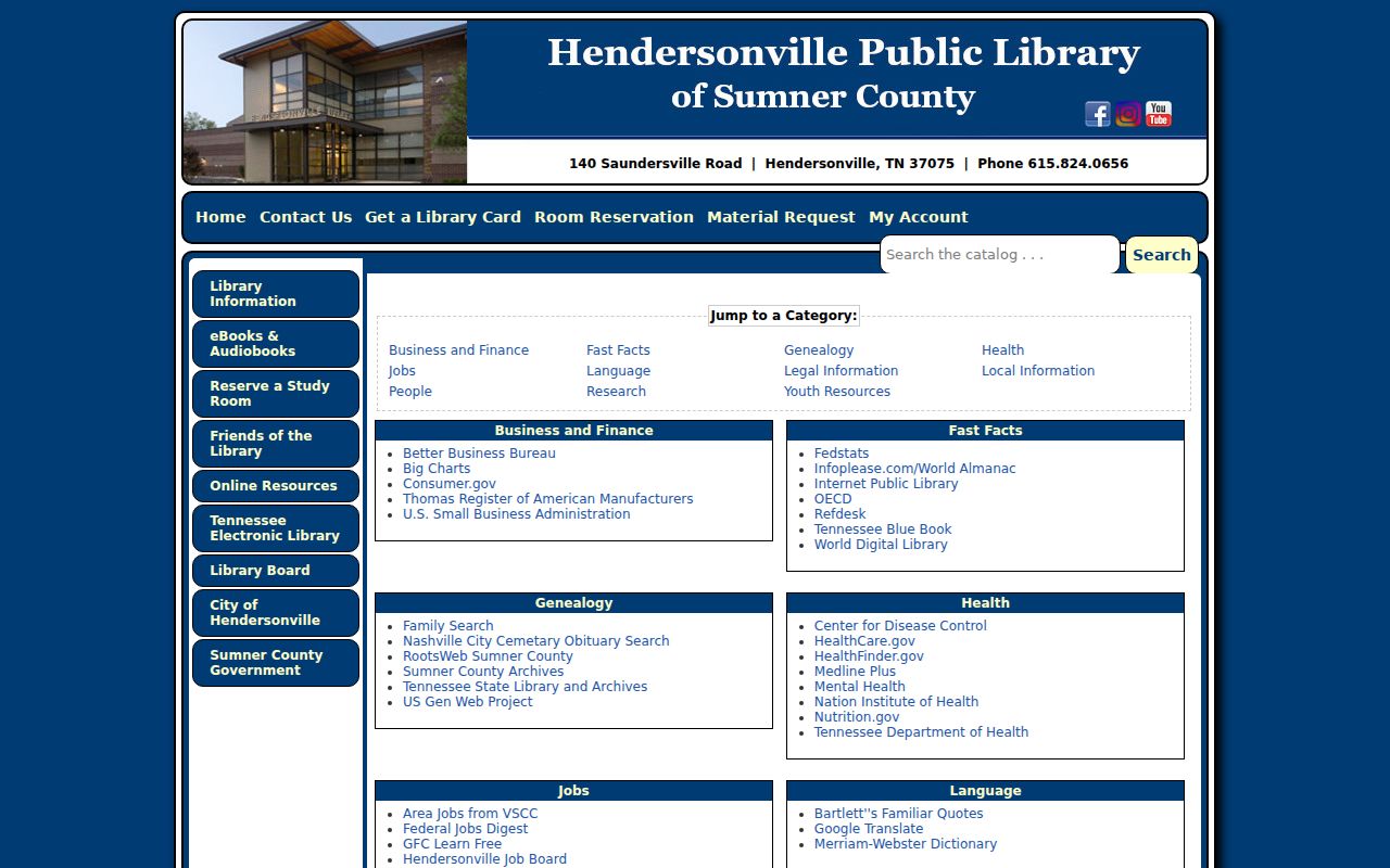 Hendersonville people directories and genealogy links at the public library